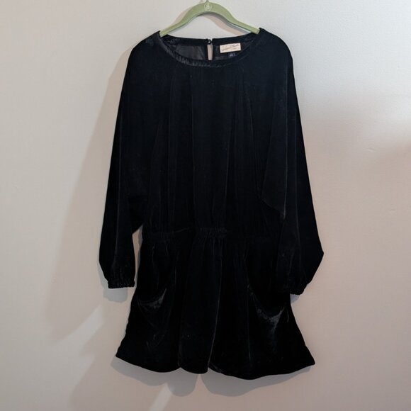 Women's Long Sleeve Velvet Mini A-Line Dress - Universal Thread Black L & XL - Picture 6 of 6